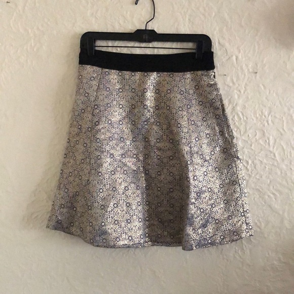 Narcisco Rodriguez for Design Nation Blue Gold Brocade Skirt 4 - Picture 3 of 9